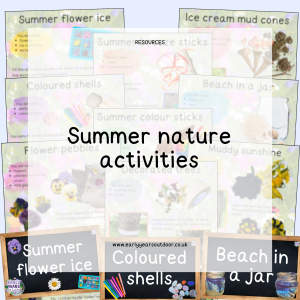 Summer themed nature activities with signs