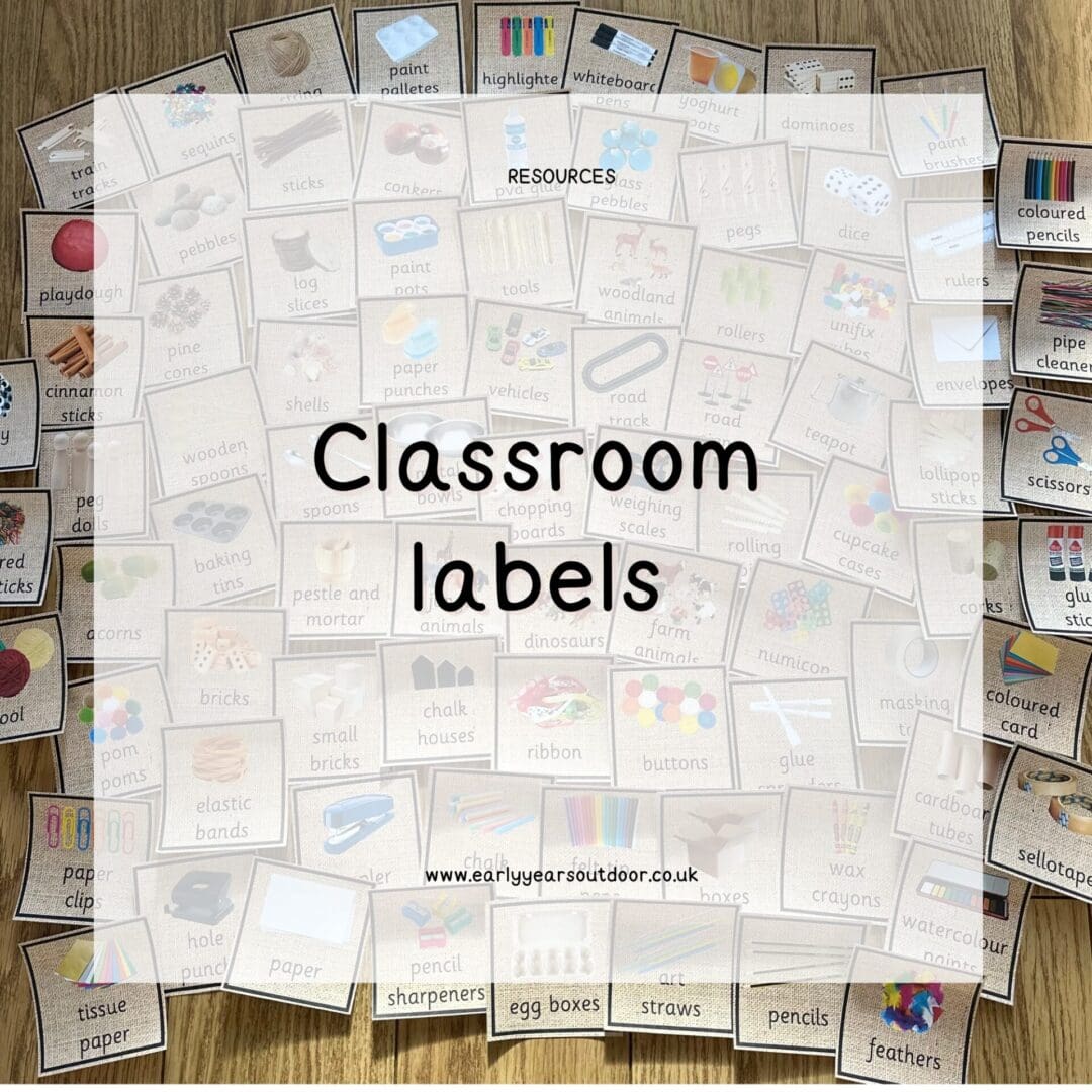 Classroom labels with images and words