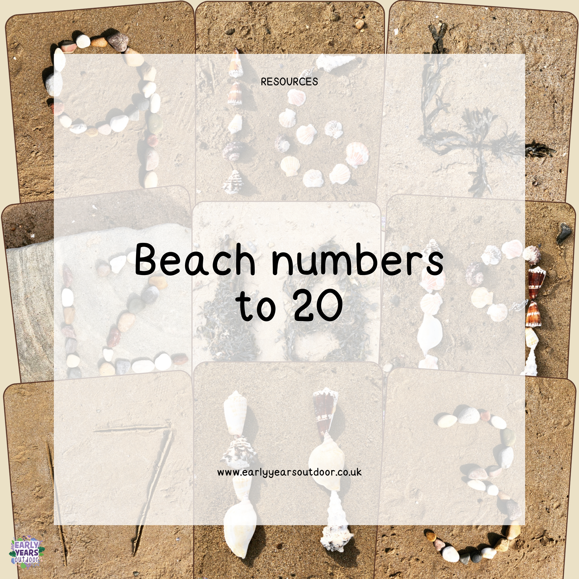 Beach themed numbers to 20