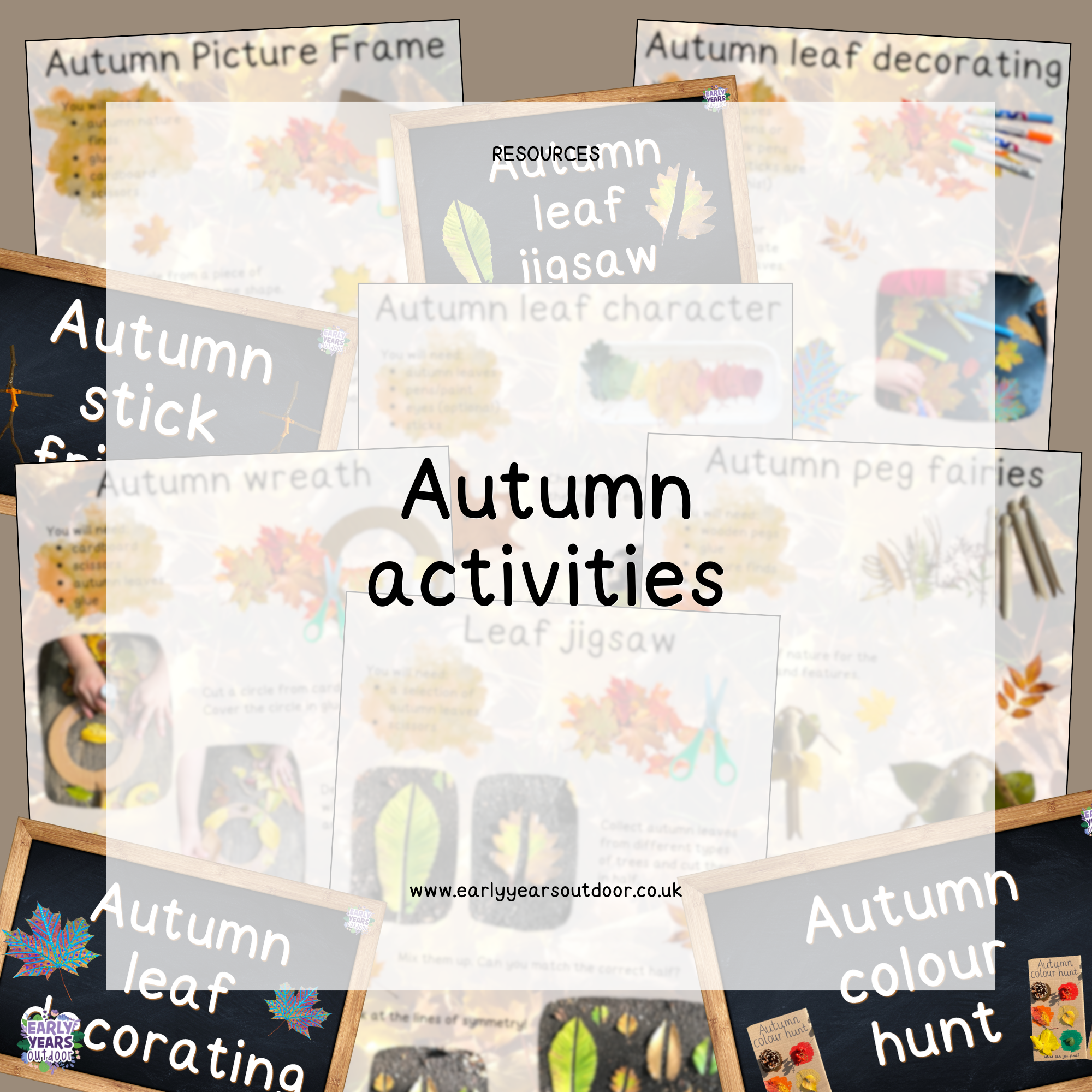 Autumn activities Autumn themed nature activities with signs