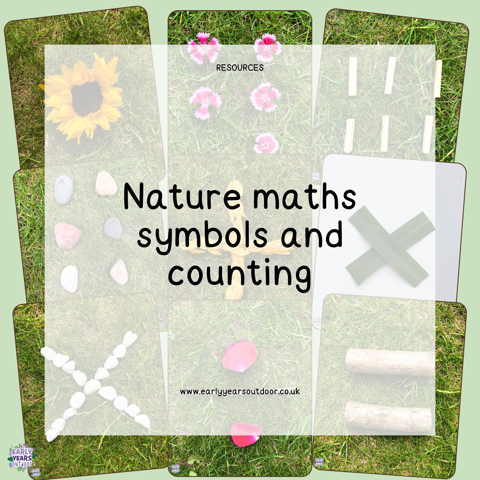 Nature themed maths symbols and counting