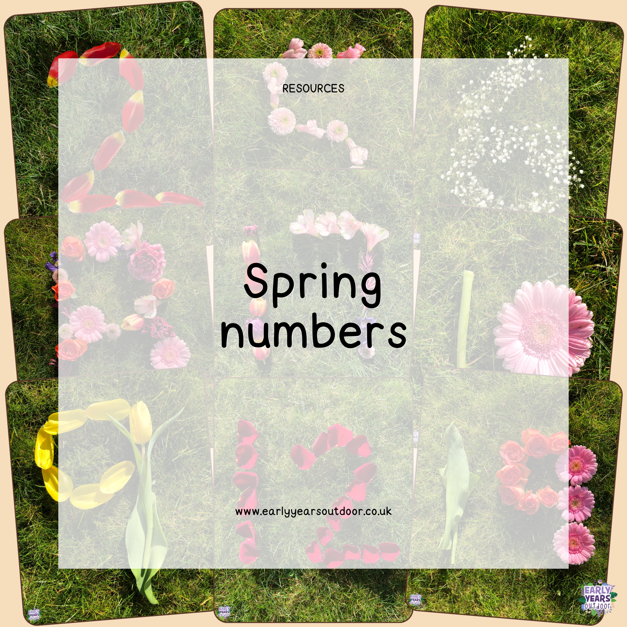 Spring themed nature numbers to 20
