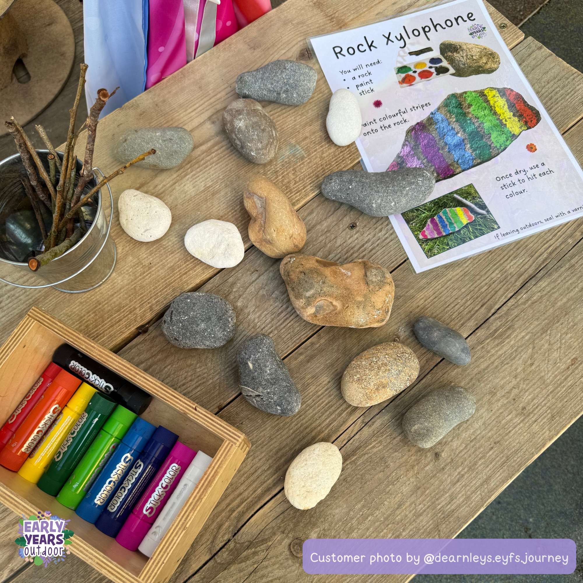 Nature instruments and music Rock xylophone activity