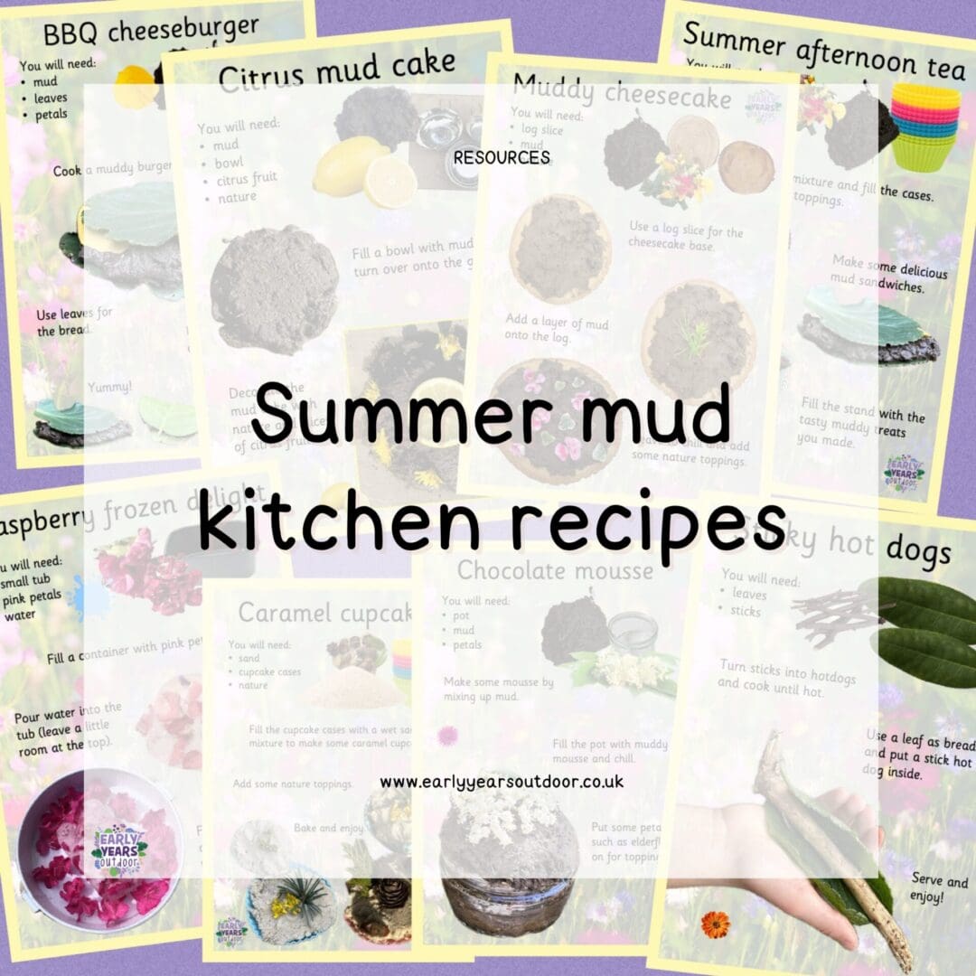 Nature themed Summer mud kitchen recipes