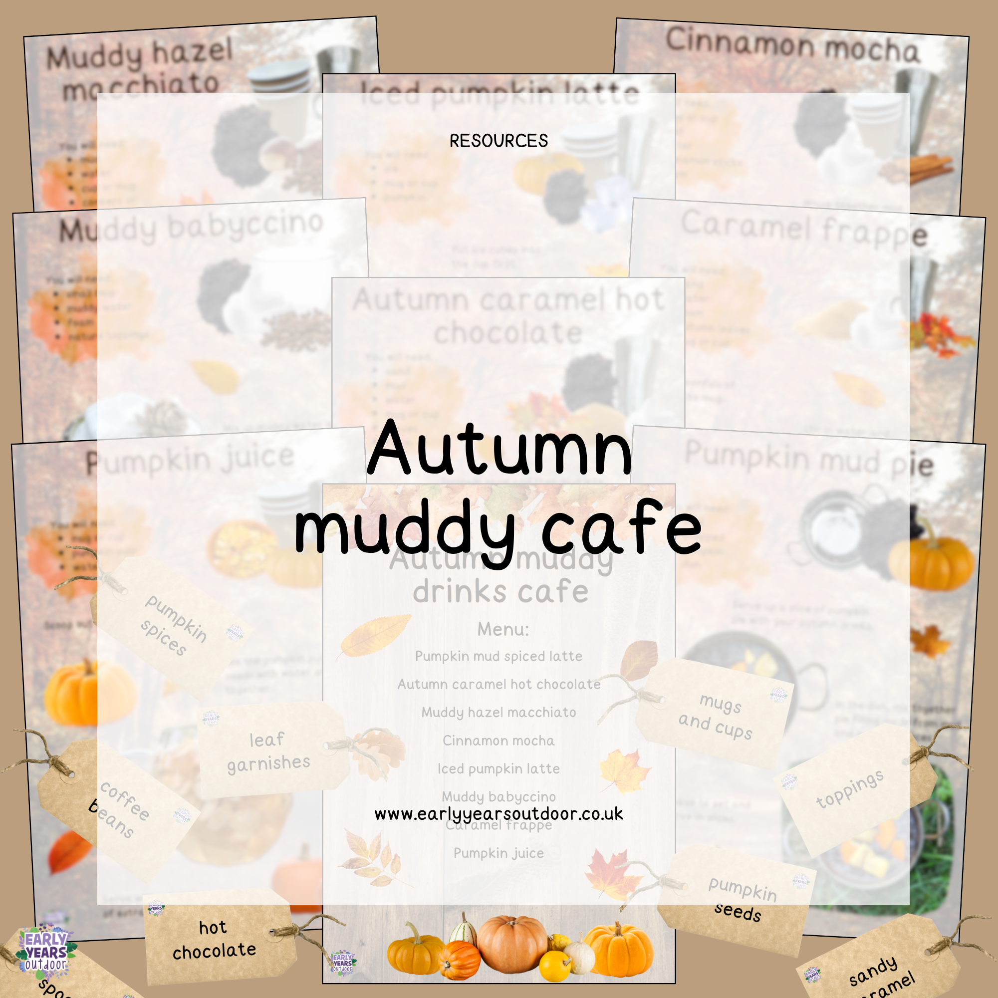 Autumn muddy cafe Autumn muddy cafe recipes, signs and labels