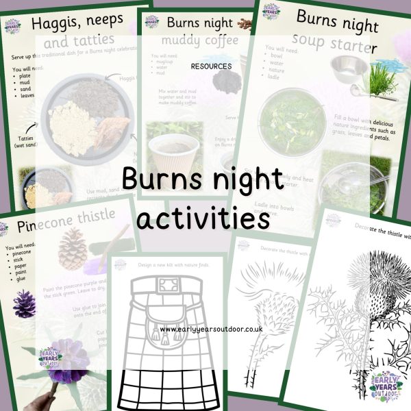 Nature activity sheets and resources relating to burns night