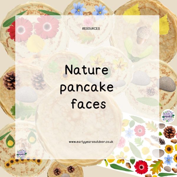 Pancakes with faces made from nature