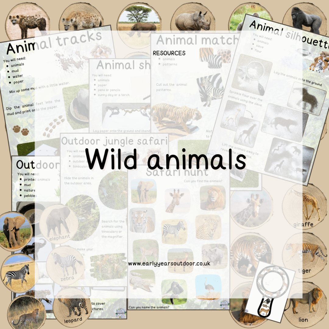 A set of wild animals activity ideas by Early Years Outdoor
