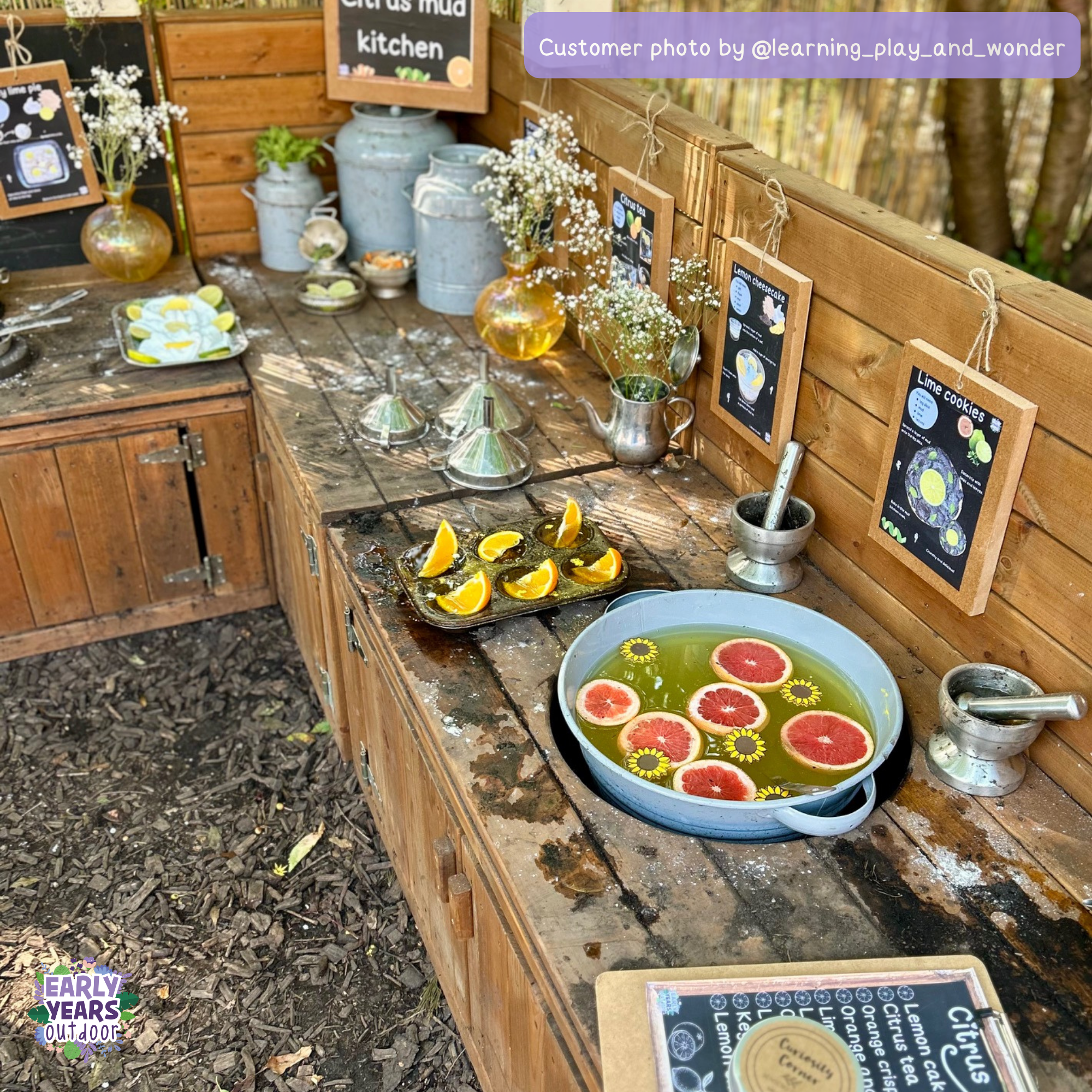 Citrus mud kitchen Citrus mud kitchen set up