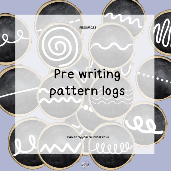 Logs with a chalkboard theme featuring prewriting patterns