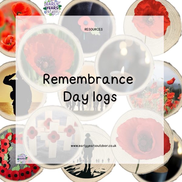 Remembrance Day images on logs