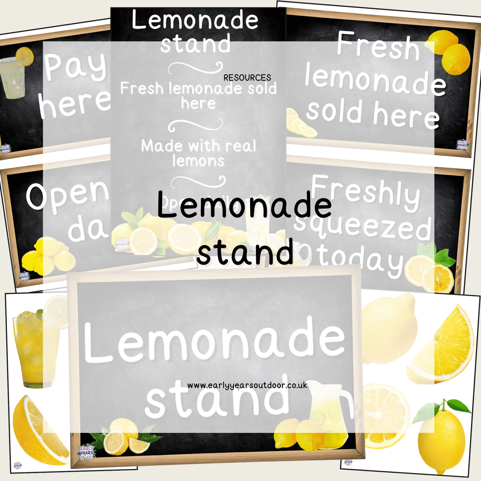Lemonade stand signs and posters