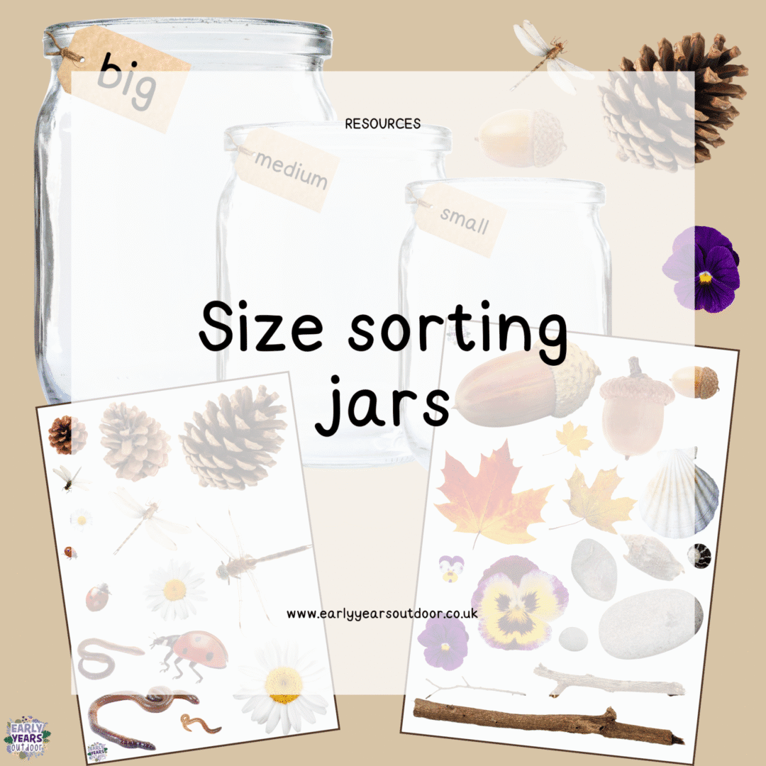 Size sorting jars with nature images