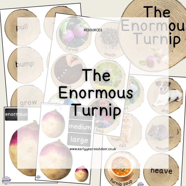 The Enormous Turnip themed logs with images and turnip printable
