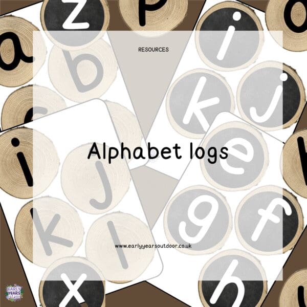 Alphabet logs with letters on