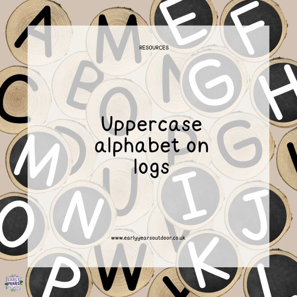 Uppercase alphabet on logs