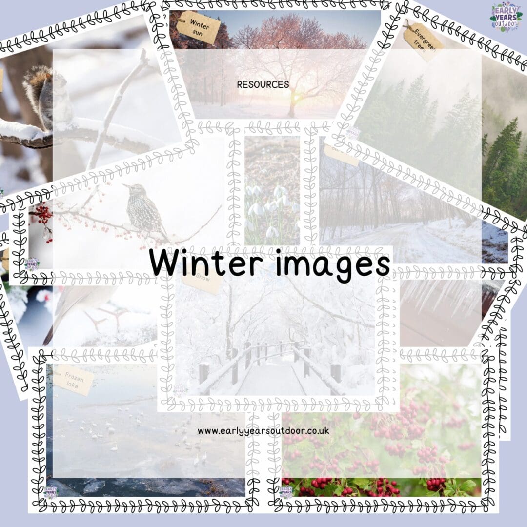Winter images with a border