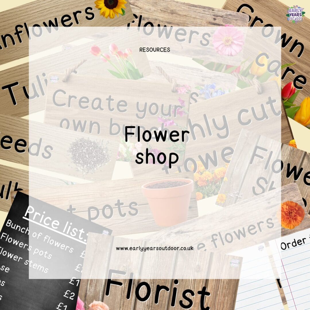 Sings and labels to use in a flower shop role play