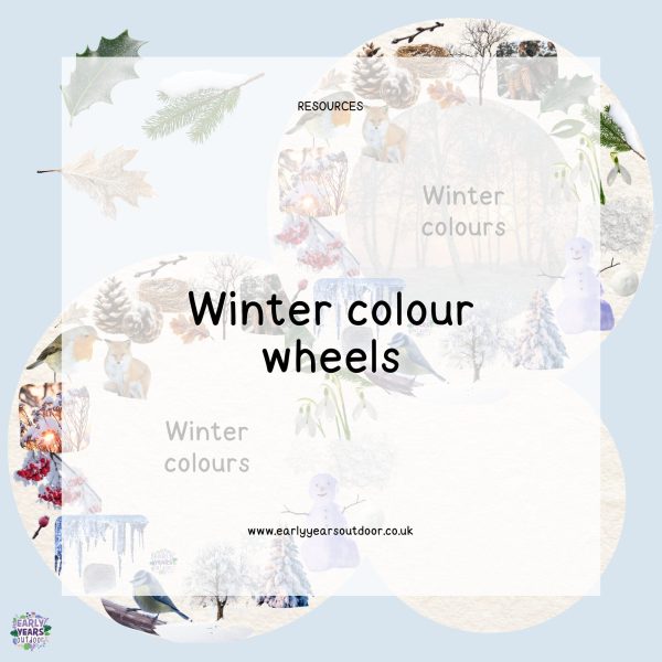 Winter nature themed colour wheels with a blank copy