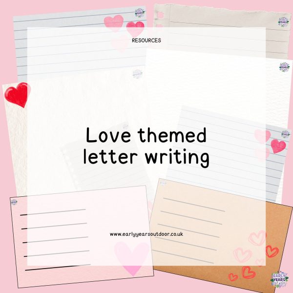 Love themed letter writing and envelope templates