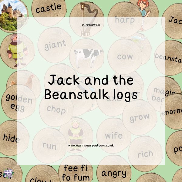 Jack and the Beanstalk images and vocabulary on logs