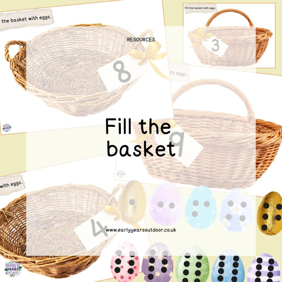 Baskets with numerals and eggs