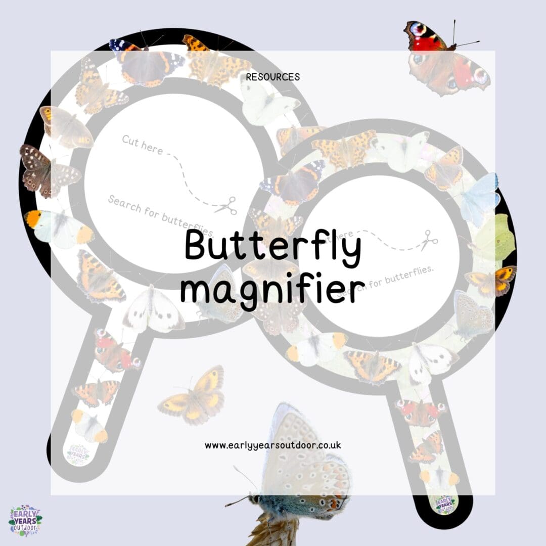 Butterfly magnifier with butterfly images