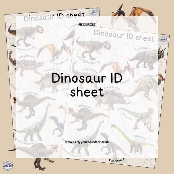 Dinosaur ID sheet with images and labels
