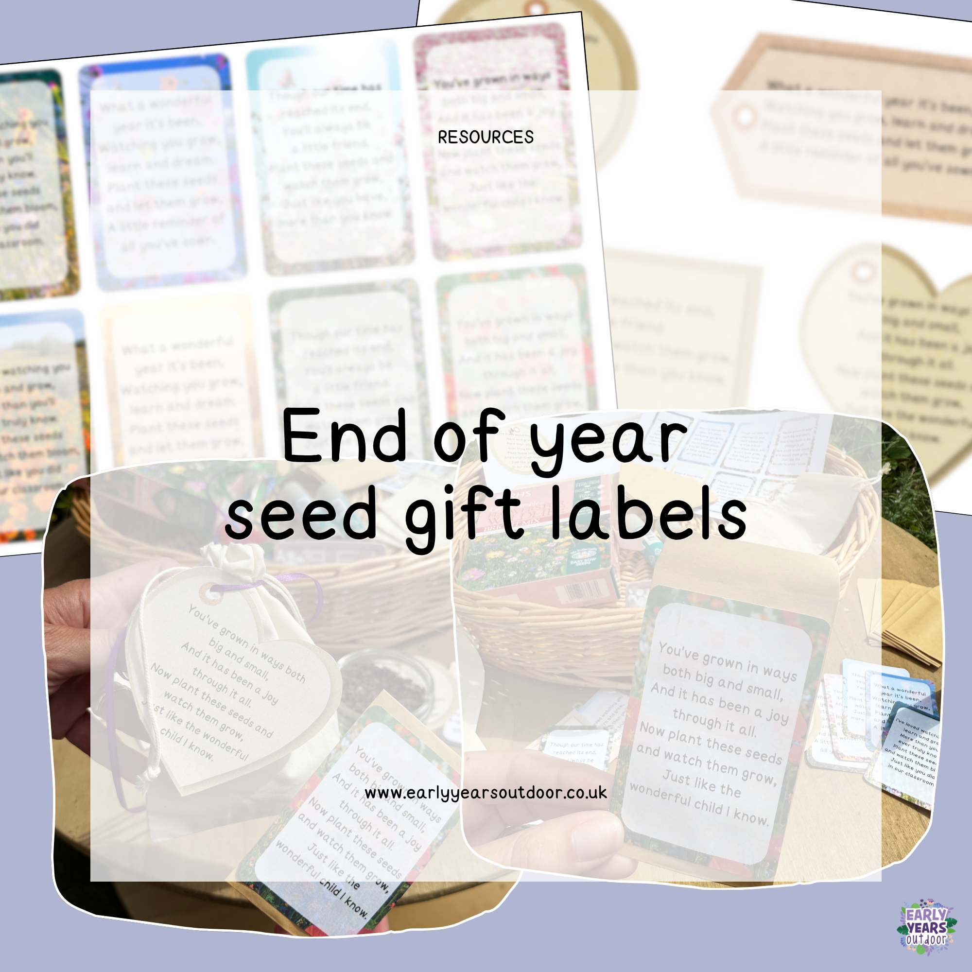 End of year seed gift labels