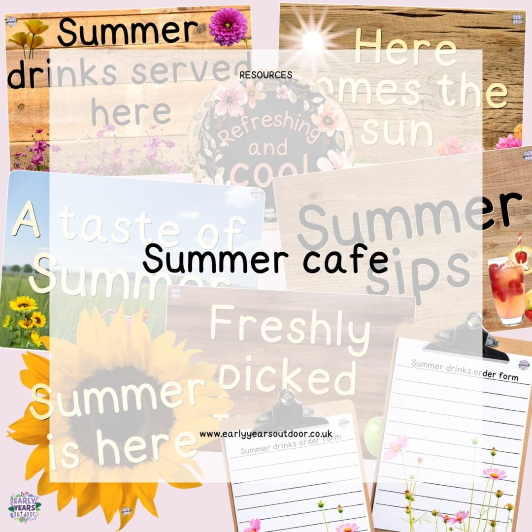 Summer cafe role play signs and order forms