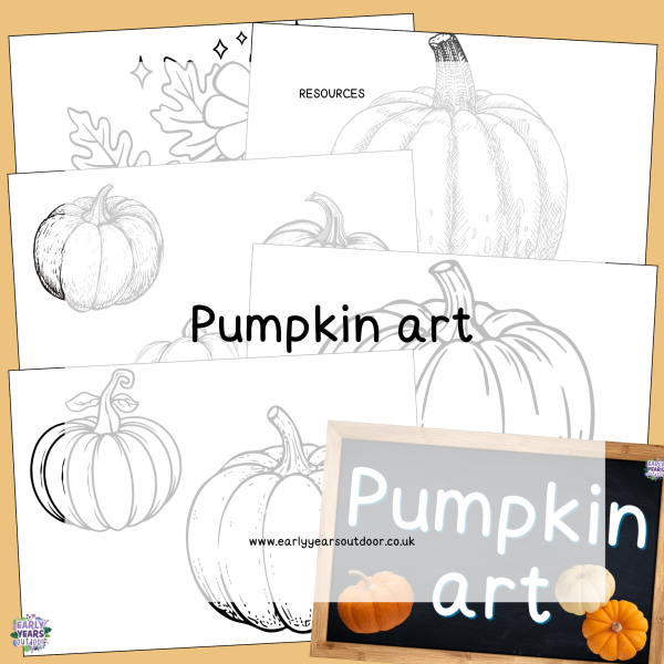 Pumpkin art with sign