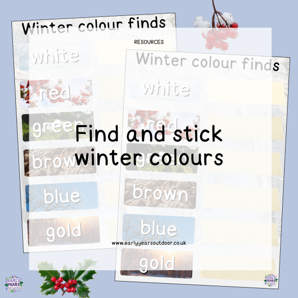 Find and stick winter colour nature hunt