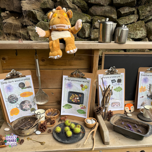 gruffalo inspired mud kitchen