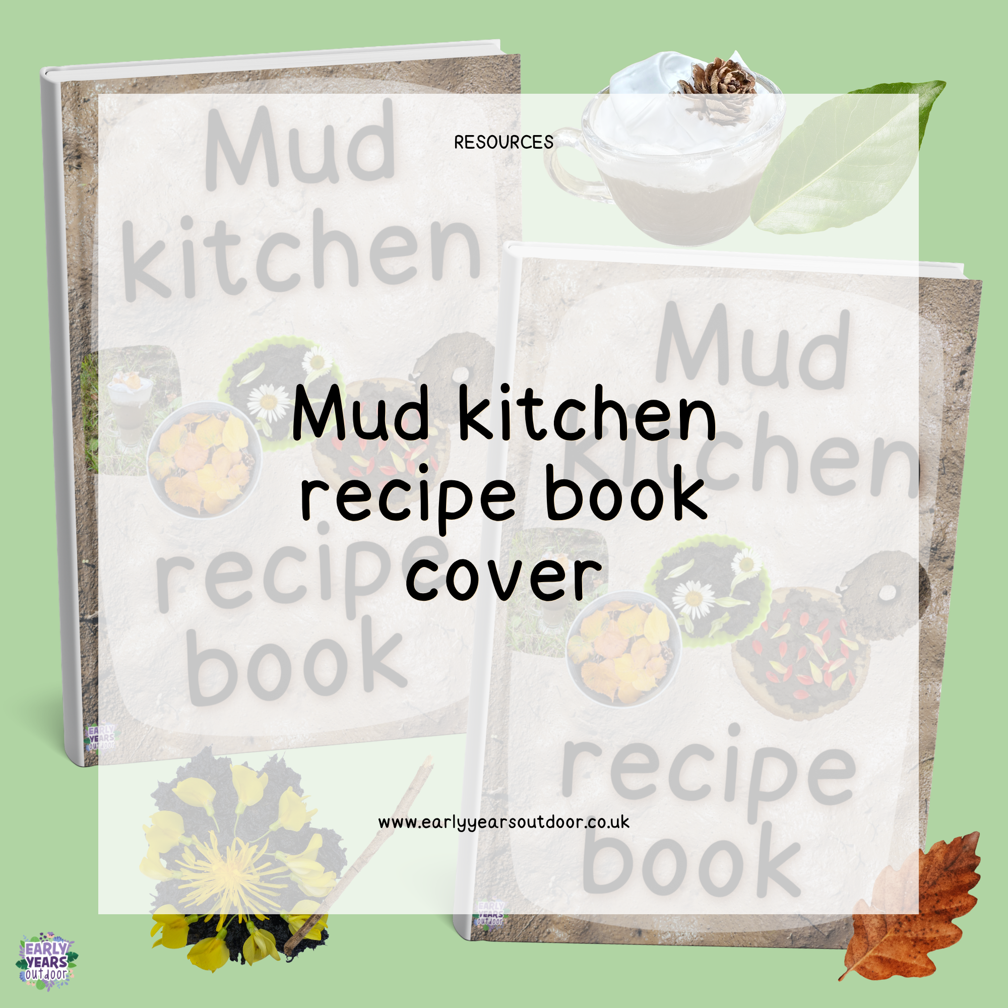 Mud kitchen recipe book cover