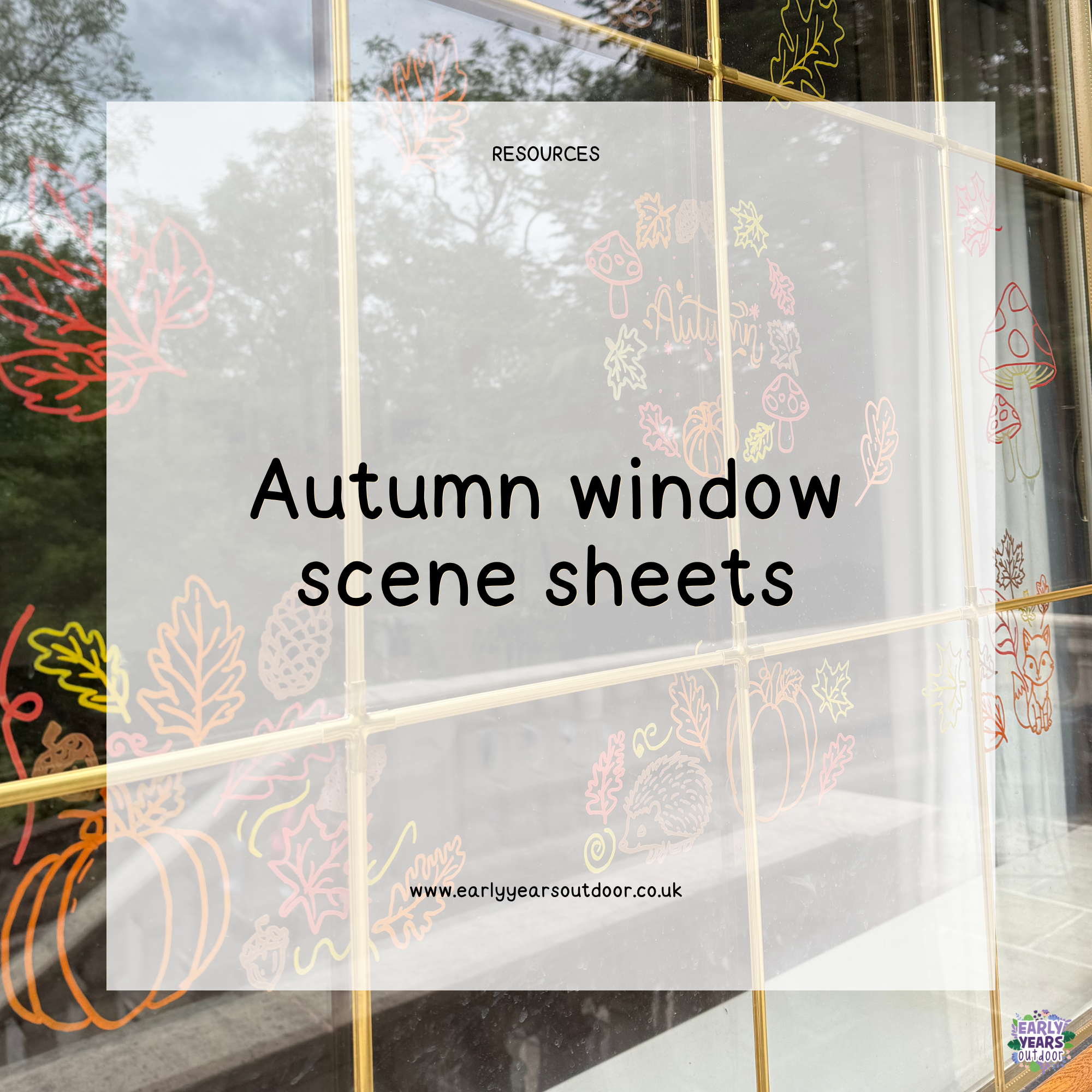 Autumn window scene sheets Autumn window scene sheets
